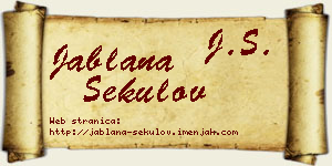 Jablana Sekulov vizit kartica